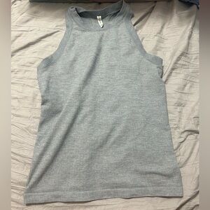 Grey ribbed athleta sports tank top size medium